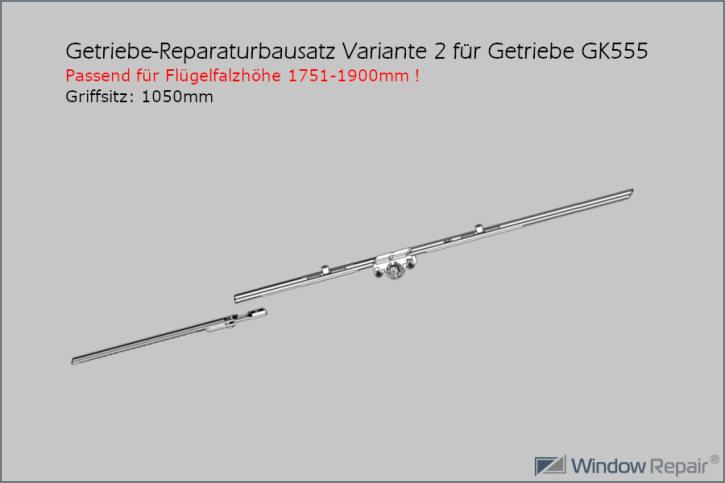 Reparatursatz 2 für Getriebe konstant GK555 (Dornmaß 15mm) FFH 1751-1900, G=1050mm