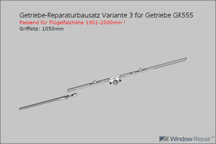 Reparatursatz 3 für Getriebe konstant GK555 (Dornmaß 15mm) FFH 1901-2000, G=1050mm