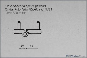 Abdeckkappe für Flügelband 17/31 weiß